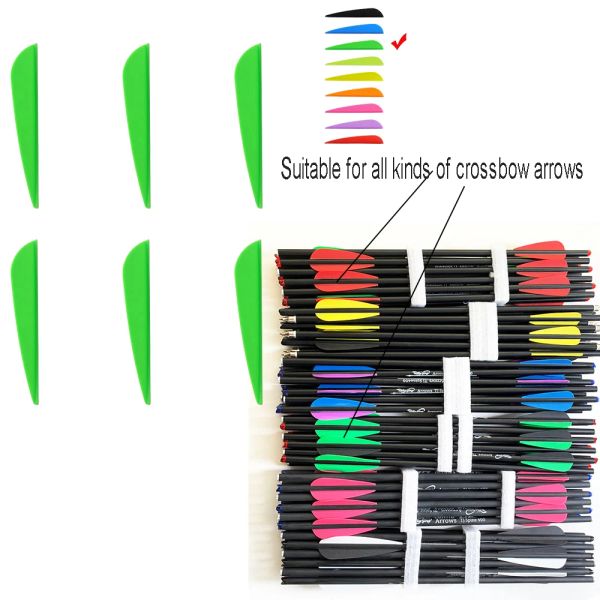 (50pack) 9 couleurs flèches Fletching Arcs Arroes Vanes Fletches 2 pouces en plastique TPU Fletching pour la chasse à ciblage des flèches