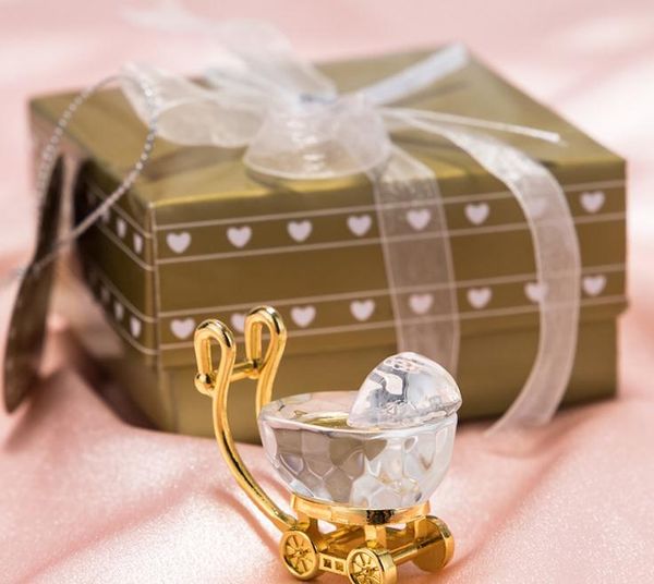 (50 pcs/Lot) + choix cristal or et cristal clair landau fête d'anniversaire cadeau pour invité SN2543