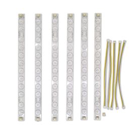 (6 stks/pak) Dual Kleuren Bar Verlichting Stijve LED Strip Met Lens Voor Repareren Plafondlampen 9Wx2 310x18MM 2835-2B3Cx2 6D + 6D