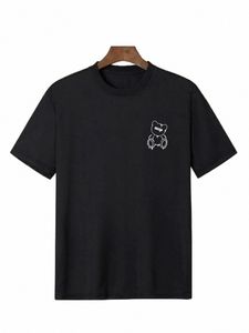 T-shirt met 'een beer'-print voor heren Casual ronde hals, korte mouwen, Fi-zomer-T-shirts, tops, normale en oversized T-shirts W0On#