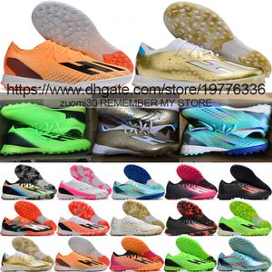 Enviar con bolsa Botas de fútbol de calidad X Speedportal.1 TF IC Messis Tacos de fútbol para hombre Cómodos zapatos de fútbol de césped para entrenamiento de cuero suave y cómodo US 6.5-11.5