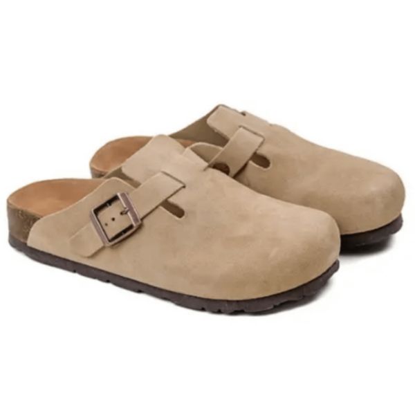 -Boston nouveau sac en cuir tête tirer pantoufles en liège femme homme été pantoufles antidérapantes chaussures paresseux amoureux chaussures de plage éraflures chaussons mocassins tongs