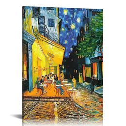 - Cafe Terrace la nuit, Vincent van Gogh Art Reproduction.Giclee toile imprime l'art mural pour la décoration intérieure