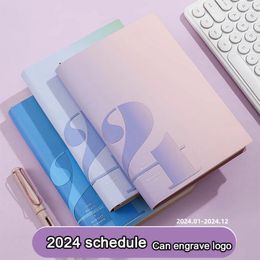(Peut graver logo) 2024 Planificateur de travail Student Student Disciplined Plan Study Plan Daily Memo Notebook Business Blocage