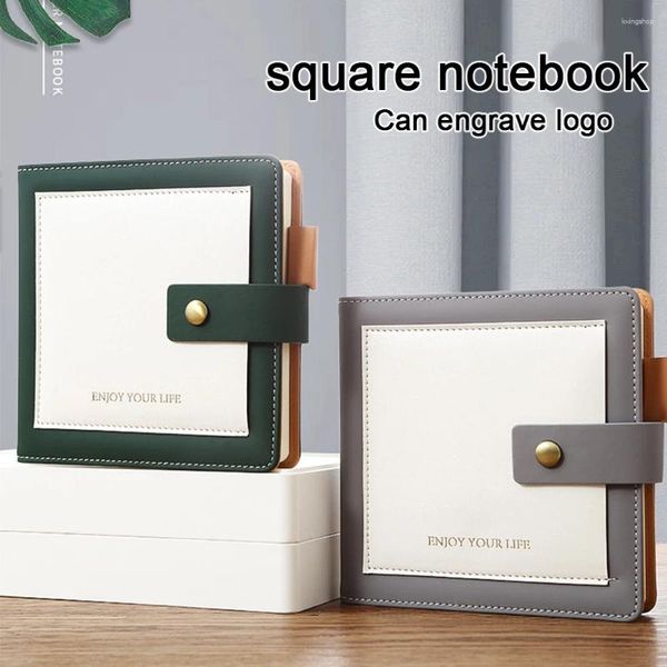 (Peut graver logo) Boucle de poche carrée carnet de boucle noble-noeud vide / doublé / grille pages intérieures