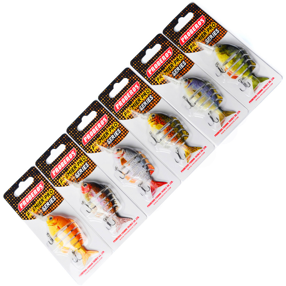 (DHL) Nuovo 7 colori 10 cm 14g Bass Fishing Lure Esche da pesca Topwater Multi snodato Swimbait Realistico Esca dura Trota Pesce persico