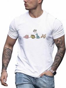 T-shirt imprimé «dinosaure» pour hommes, col ras du cou, manches courtes, T-shirts d'été, hauts, t-shirts réguliers et surdimensionnés d6JI #
