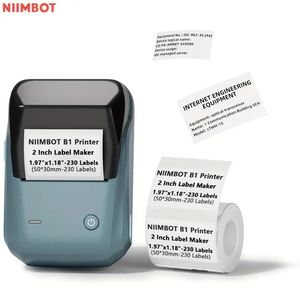 (Gratis label) Niimbot B1-label Printer Thermisch BT Multifunctionele kleine waterdichte maker-machine 25-50 mm breed hold draagbaar