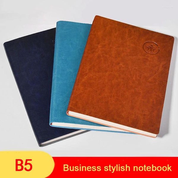(Grabado de logotipo gratis) Cuaderno de negocios de cuero suave A5/B5/A6, Bloc de notas, diario para estudiantes, manual de actas de reuniones, libro de extractos