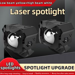 (Hoog licht/laag licht) Motorliggen LED-lichten Spotlight aangedreven mistkoplichten en dubbele modus Variabele schakelaar Elektrische voertuig Laserlamp geschikt voor off-road voertuigen