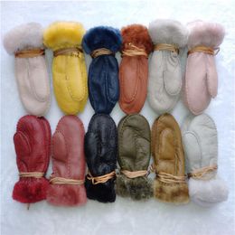 - Hochwertige neue warme Kinderhandschuhe aus Leder und Wolle, Qualitätssicherung für 1–3 Jahre alte Kinder255H