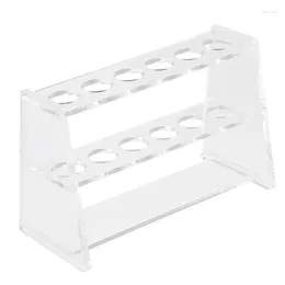 Support de tubes à essai à trous, support en plastique, étagère de laboratoire d'expérimentation, conteneur de tuyaux, support de centrifugeuse en acrylique à 2 couches