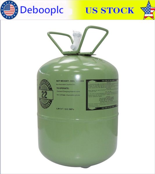 (En stock) Emballage de cylindre en acier R22 Réfrigérant pour équipement de réfrigération pour climatiseurs 30Lb
