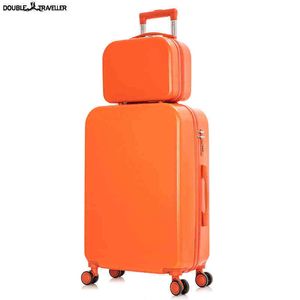 '' Inch ABS Rolling Bagage Set Cabin Case on Wheels Travel Trolley Bag Handtassen J220708 J220708