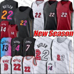 ''''jimmy 22 Butler Jersey Basketbal Kyle 7 Lowry 14 Tyler Bam Herro Ado Jerseys Dwyane Robinson Wade Uniform 2022 City Mashup Shirts