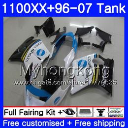 + Konica Blue New Tank voor Honda Blackbird CBR 1100xx CBR1100 XX 02 03 04 05 06 07 271HM.27 CBR1100XX 2002 2003 2004 2005 2006 2007 Valerijen