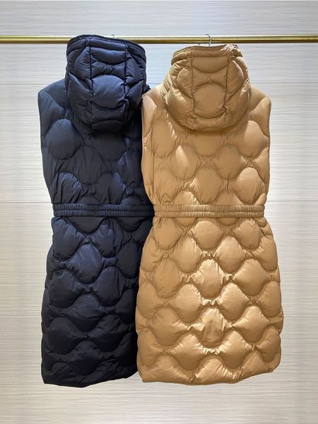 'Liveche' Mode doudoune Longue femme vers le bas gilet Designer femmes gilets de haute qualité doudounes Taille 0--2