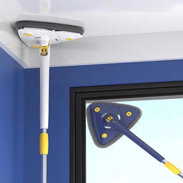 -Multifunción Triángulo Squeeze MOP 360 ° Cleaning de piso ajustable rotativo 130 cm Herramientas de ventanas para el hogar 240418