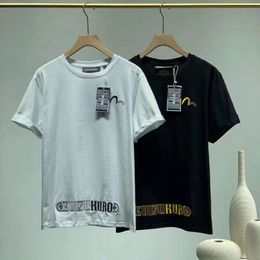 (Pierre Masterpiece) Fashion Brand EV Fushen Summer Mens and Women's Oversize's Chen Guanxi brodé T-shirt à manches courtes 665102