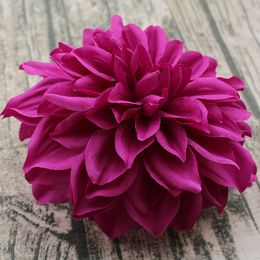 (rouge violet orange champagn blanc rose) 15 cm de grandes têtes de fleurs en soie têtes de dahlia artificielles pour faire une couronne de porte ou un mur de fleurs Y200111