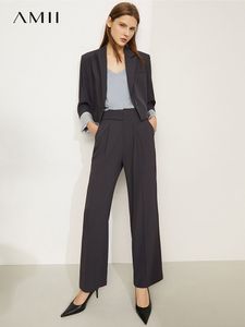 Pantalon deux pièces Amii minimalisme bureau dame jolie pochette veste taille haute femme pantalon costume femme vendu séparément 12130406 230215