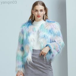 'S Zadorin Luxury Faux Bohemian Hairy Winter Fur Top Jackets Fluffy Coat Vest Fourrure Futro Women Harajuku L220829