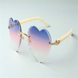 -Venta directa de gafas de sol con lentes cortantes en forma de corazón, nuevas y de alta calidad, 8300687, patillas aztecas, tamaño 58-18-135 mm203W