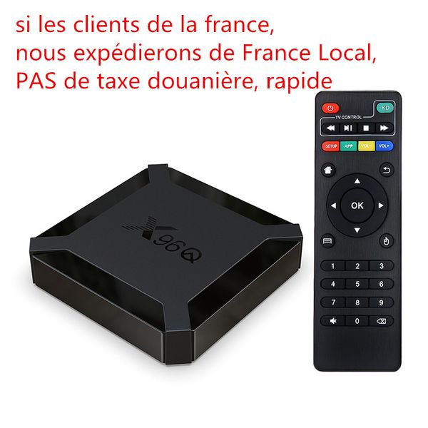 Hot X96Q TV Box Android 10.0 Allwinner H313 2GB 16GB 2.4G Wifi 4K Smart TV Box Set Stock en France Local