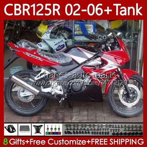 Lichaam + tankdeksel voor HONDA RED BLACK BLK CBR-125 CBR 125 R CC CBR 125R 125CC 02-06 Carrosserie 124NO.76 CBR125RR CBR125R 02 03 04 05 06 CBR-125R 2002 2003 2004 2005 2006 Kuip