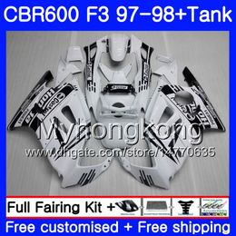 + Tank voor Honda CBR600FS CBR600RR Castrol Zwart Nieuwe CBR600 F3 1997 1998 Bodys 290hm.67 CBR 600 F3 FS CBR 600F3 97 98 CBR600F3 97 98 FUNLING