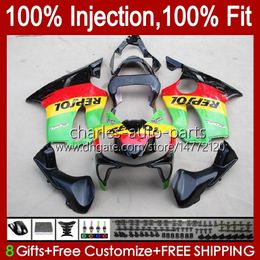 OEM-lichaam voor Honda CBR600F4I F4 I CBR600FS 01-03 Carrosserie A6NO.39 CBR 600F4I 600 F4I FS CC 2001 2002 2003 CBR600 F4I 600CC 01 02 03 Injectie Mold Fairing Respol Green Green