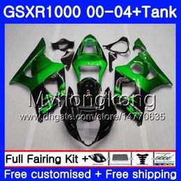 + TANK VOOR SUZUKI GSX R1000 GSX-R1000 GSXR1000 01 02 03 04 299HM.20 GSXR-1000 K2 K3 GSXR 1000 2000 2001 2002 2003 2004 GROENE BLACK FACKING