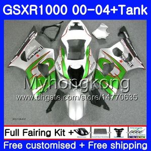 + Tank voor Suzuki GSX R1000 GSX-R1000 GSXR1000 Groen Zilver 01 02 03 04 299HM.13 GSXR-1000 K2 K3 GSXR 1000 2000 2001 2002 2003 2004 Kuip