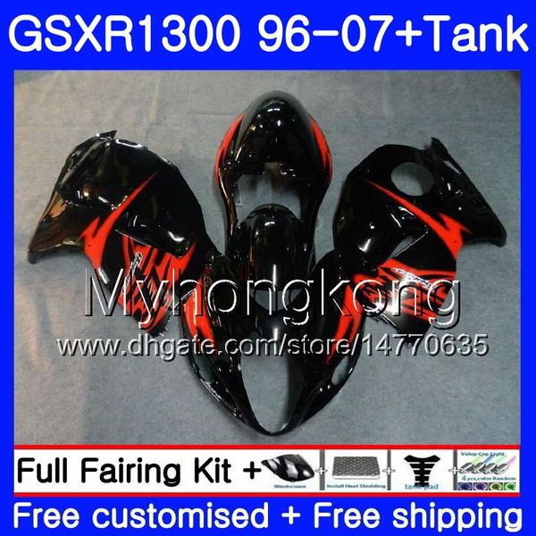 + Tanque para SUZUKI GSXR-1300 GSXR1300 96 97 98 99 00 01 333HM.85 Hayabusa GSXR 1300 1996 1997 1998 1999 2000 2001 2007 Carenados Stock rojo negro