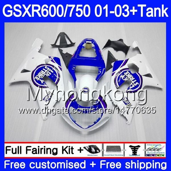 + Tanque para SUZUKI Lucky Strike azul GSX-R750 GSXR 750 600 K1 GSXR600 01 02 03 294HM.31 GSX R600 R750 GSXR-600 GSXR750 2001 2002 2003 Carenados