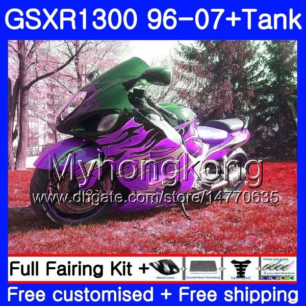 + Réservoir Pour SUZUKI Violet flammes GSXR1300 Hayabusa 96 97 98 99 2000 2001 333HM.214 GSX R1300 GSXR 1300 1996 1997 1998 1999 00 01 02 Carénages