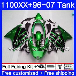 + Tank Groene Hot Koop voor Honda Blackbird CBR 1100xx CBR1100 XX 02 03 04 05 06 07 271HM.41 CBR1100XX 2002 2003 2004 2005 2006 2007 Valerijen