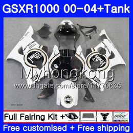 + Tank Lucky White Hot voor Suzuki GSX R1000 GSX-R1000 GSXR1000 01 02 03 04 299HM.4 GSXR-1000 K2 K3 GSXR 1000 2000 2001 2002 2003 2004 Kuip