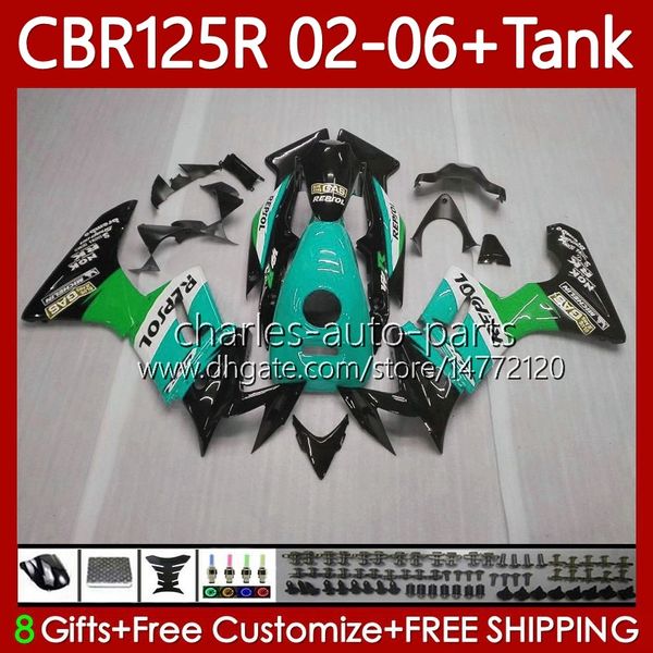 + Réservoir OEM Carénages pour HONDA CBR 125R CBR 125 R CC CBR125R 2002 2003 2004 2005 2006 Repsol Cyan Body 124No.97 CBR-125 CBR125RR 02-06 CBR-125R 125CC 02 03 04 05 06 Carrosserie