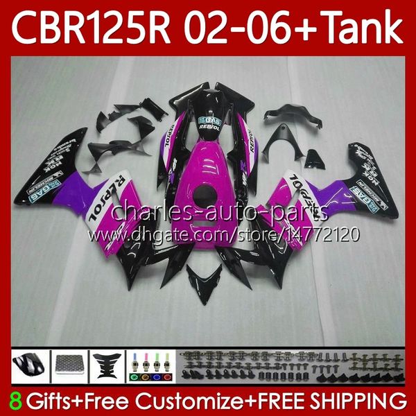 + Réservoir OEM Carénages Pour HONDA CBR 125R CBR 125 R CC CBR125R 2002 2003 2004 Rose Noir 2005 2006 Corps 124No.100 CBR-125 CBR125RR 02-06 CBR-125R 125CC 02 03 04 05 06 Carrosserie