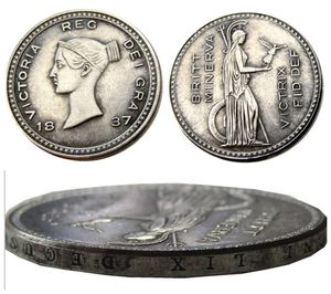 (UF87) Gran Bretaña Victoria diseño plateado corona artesanal 1837 Chapado en plata borde de letra copia moneda metal troqueles fabricación