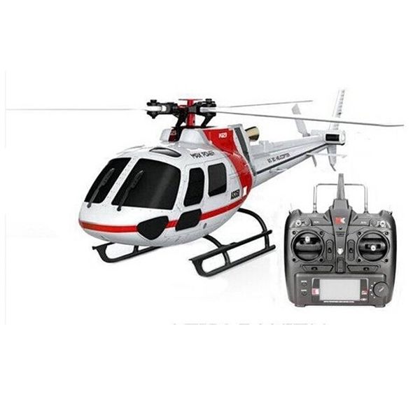 (Avec 2 batteries) Original WLToys XK K123 6CH Sans balle AS350 Système 3D6G Système RC Hélicoptère RTF Upgrade V931 Jouet cadeau 220321