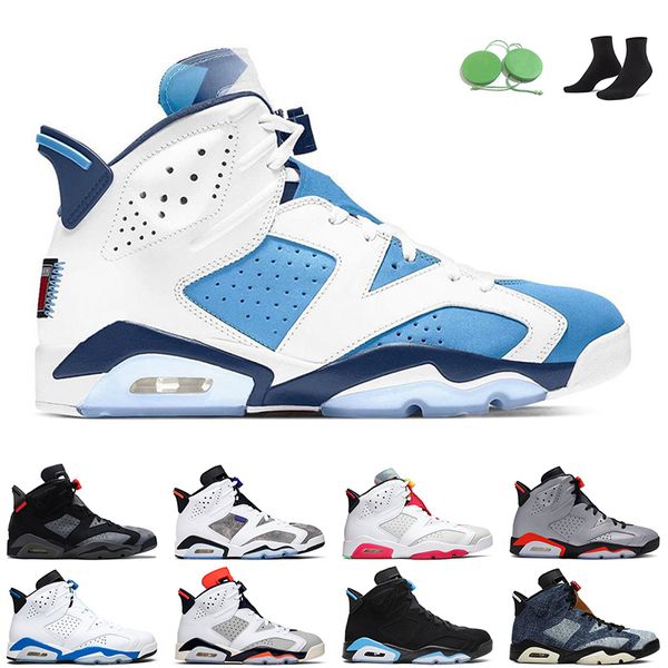 6 UNC Mens Chaussures De Basket-ball Sport Bleu Noir bleu de haute qualité 6s Hommes Femmes Infrarouge Gatorade Blé Sport Sneakers Chaussures 8-13