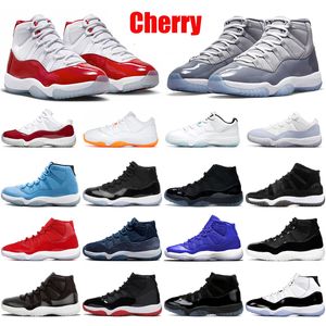 11 11s Basketbalschoenen Heren Dames Trainers Kersenrood Cement Grijs Geel Slangenleer Midnight Navy Pure Violet Bred jumpman 11 sportschoenen outdoorschoen