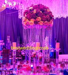 (met volledige hanging kristal) decoratieve hoge kristallen bruiloft bloem stand centerpieces Best01246