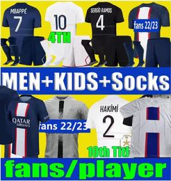 2223 HAKIMI MBAPPE 7 SERGIO RAMOS WIJNALDUM camisetas de fútbol 21 22 23 Maillots camiseta de fútbol 2022 2023 hombres niños kit conjuntos uniformes enfants maillot de foot sport