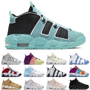 heren dames Uptempo Light Aqua basketbalschoenen University Blue Lucky Charms Bred Island Green Sunset herentrainer