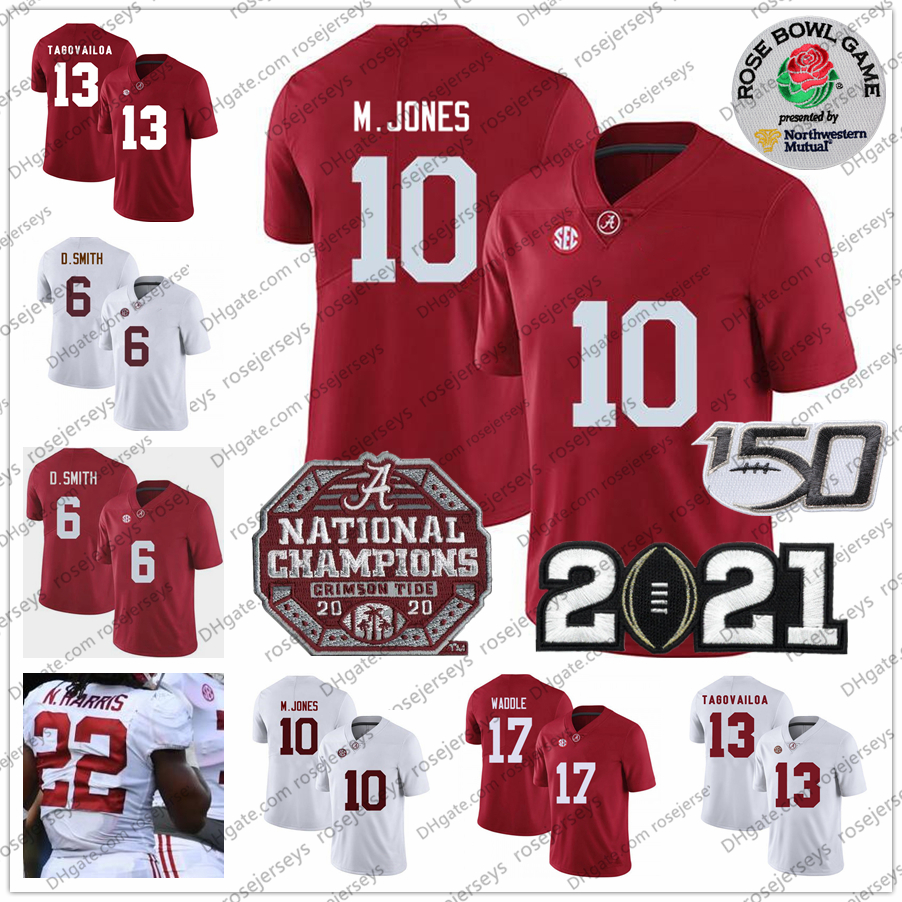 Alabama Crimson Tide Jones Trikot Devonta Smith 2021 Championship Tua Tagovailoa Jerry Malachi Moore Jeudy Nee Harris Rose Bowl