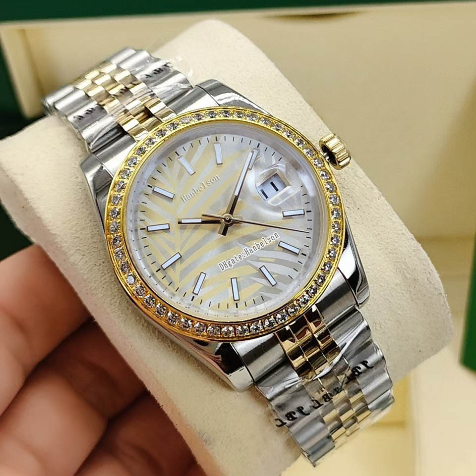5Agreen Palk Leaf Dial Ways Watch Wuminous Tapphire Surface Wristwatches Diamond 2813 Movement Women Designer Orologio di Lusso