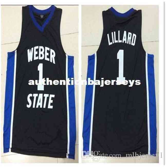 Weber State #1 Damian Lilrd Camisa de basquete personalizada Novos materiais com costura dupla personalizada Todos os nomes e números Colete costurado S